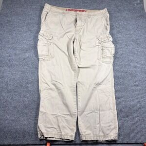 Unionbay Pants Mens 42x30 Cargo Khaki Tan Cotton Casual Straight Leg RN80307